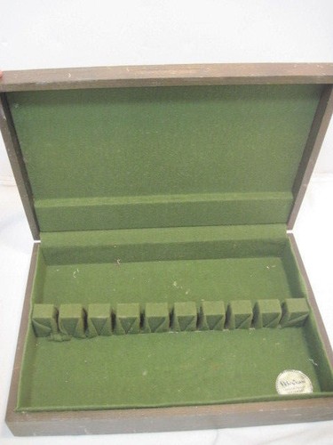 B-3 OLD WOOD-WOODEN SILVERWARE FLATWARE STORAGE BOX CHEST MC GRAW TARNISH PROOF - Picture 6 of 6