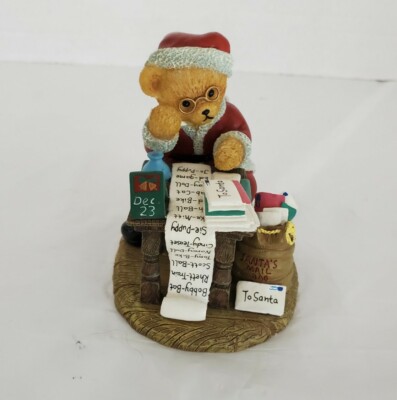 Faithful Fuzzies Santa Paws Bear Collection Figurine Making His List # 0448