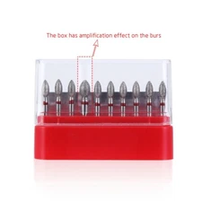 10pcs AZDENT Dental DIAMOND BURS FOOTBALL #368-023F FINE RED DEFEND 10pcs/Pack