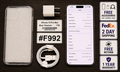 Apple iPhone 15 Pro Max  1 TB Black Titanium - Unlocked - Read Seller Notes