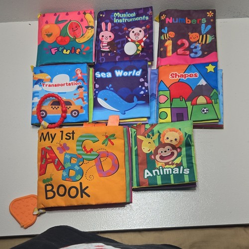 Multicolor Cloth Book Lot for Babies Animals Numbers Shapes Alphabet Sea World
