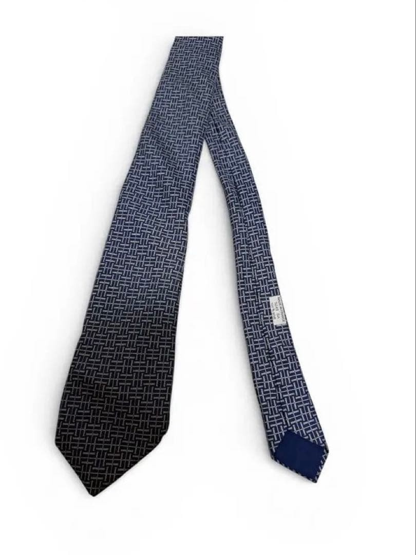 Hermes Blue H Pattern Silk Tie Excellent Condition Unused | eBay