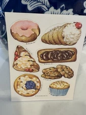 1983 Vintage Hallmark Silly Scents Pastries Scratch And Sniff Stickers Sheet