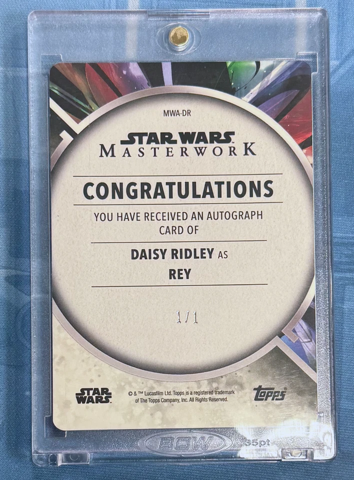 2022 Star Wars Masterwork Daisy Ridley Rey Printing Plate Auto 1/1 - Image 2 of 2