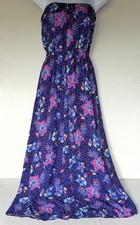 ATMOSPHERE Strapless Shirred Maxi Beach Dress UK Size 12