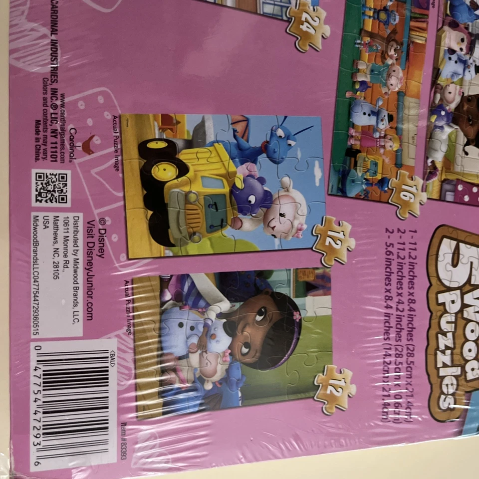 NIP Disney Doc McStuffins  5 Wood Puzzles w/ Storage Box - Image 3 of 4