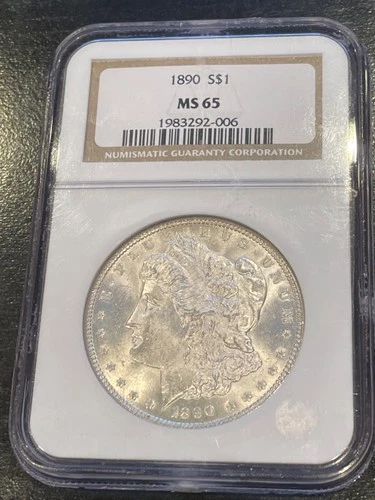 1890-P $1 Morgan Dollar NGC MS65 - White Blast Gem