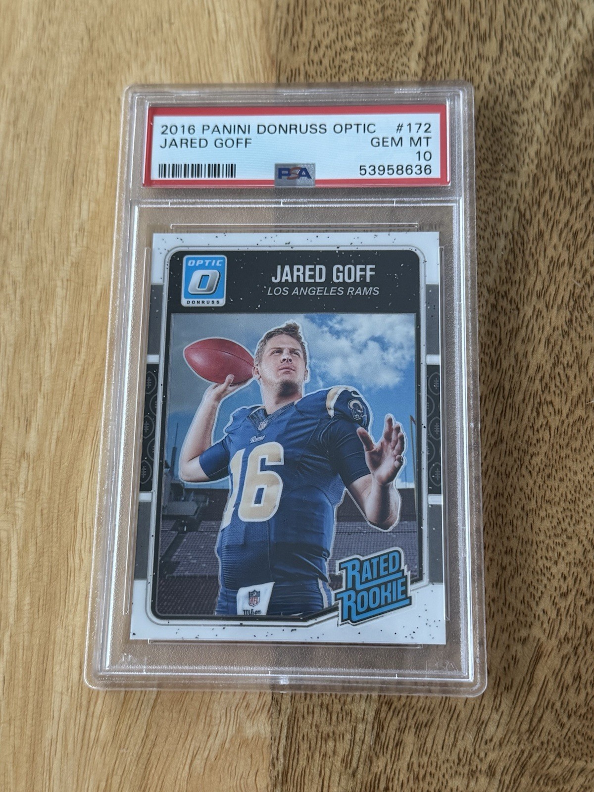 2016 Panini Donruss Optic Jared Goff Rated Rookie Card #172 PSA 10 GEM MINT