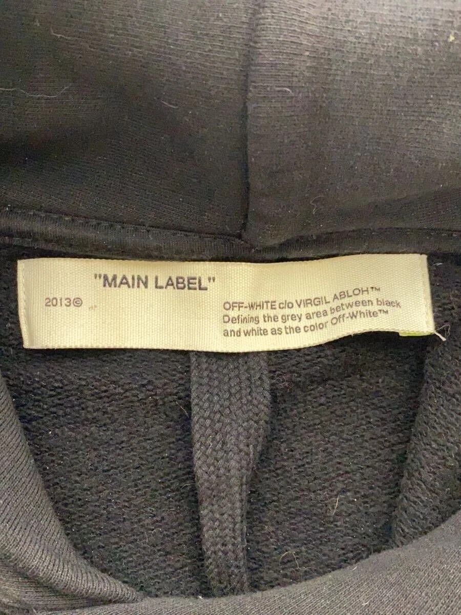 OFF WHITE felpa con cappuccio S cotone nero tinta unita OMBB037E19E30015 usata