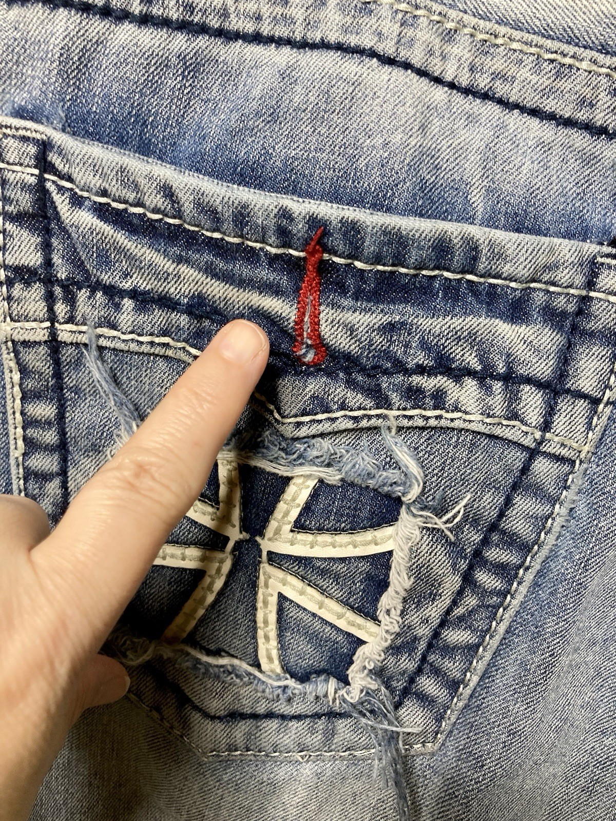 Flypaper Jeans Men 38x32 Denim Pants Blue Boot Cut Straight Fit Heavy Cross