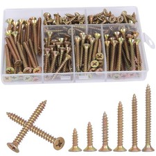 AMLOOPH M3.5 Wood Screws Assortment 190pcs Self Tapping Screws For Wood Decking
