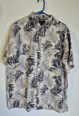  Greg Norman Collection Button Up Pocket Floral Shirt Mens Size M Linen Blend 