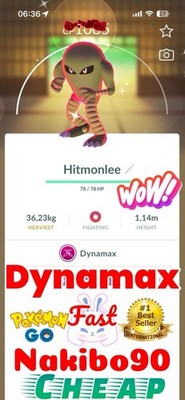 Pokemon Shiny Dynamax Hitmonlee  P TC Go Trade Read Describe