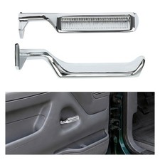 Silver Metal Inside Door Handles Lh Rh For Ford F150 F250 F350 Bronco 87-96