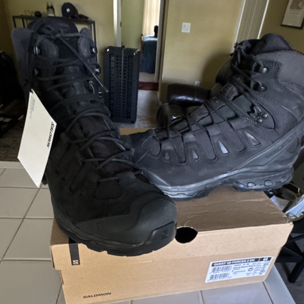 Salomon Quest 4D Forces 2 EN Men's Hiking Boots Black US Size 12