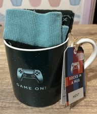 NEXT  Video Gamer "Game On" Mug And Socks Set BNWT Gift for Gamers