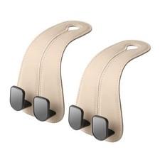 2 Pack Car Headrest Hooks for Purses and Bags Cute kafanlin beige 2 pack