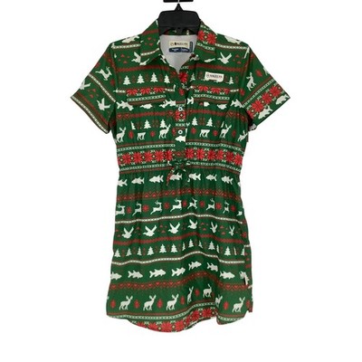 Magellan Outdoors Girls' Large Green Laguna Madre Holiday Fishing Dress G25-11