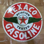 TEXACO AVIATION GASOLINE PORCELAIN ENAMEL SIGN 29 X 29 INCHES