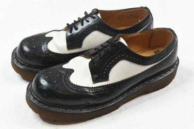 Dr Marten Bex Smooth Leather Brogue Shoes Mens 12 Black White Lace-Up Comfort
