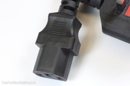 10 x 3 Pin 1.8m UK Black Mains Cable IEC 320 C13 For Televisions, Computers etc - Afbeelding 9 van 12