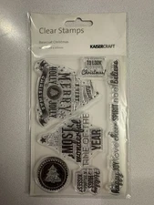 Kaisercraft, BASECOAT CHRISTMAS, 6-piece Clear Rubber Stamps, NEW
