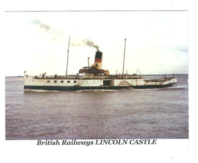 VERSANDFÄHRE BRITISH RAILWAYS RADDAMPFER LINCOLN CASTLE KARTE NR S40