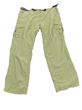 ExOfficio Pants Mens XL Green Nylon Belted Lightweight Quick Dry Hiking Outdoor