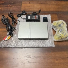 Sony PlayStation 2 PS2 Slim Silver Console (SCPH-79001) Bundle TESTED - ‼️Read‼️