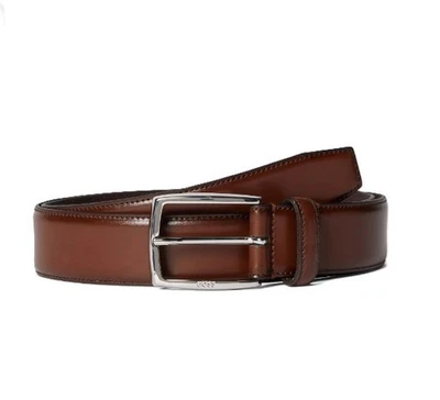 HUGO BOSS Herren Gürtel Ledergürtel Echtleder cognac braun Celie Sz35 Gr 90 NEU - Bild 1 von 3