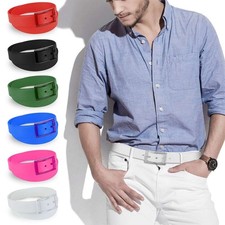 Unisex Adjustable Cut to Fit Rubber Plastic Jelly Silicone Casual Belt W/ Buckle
