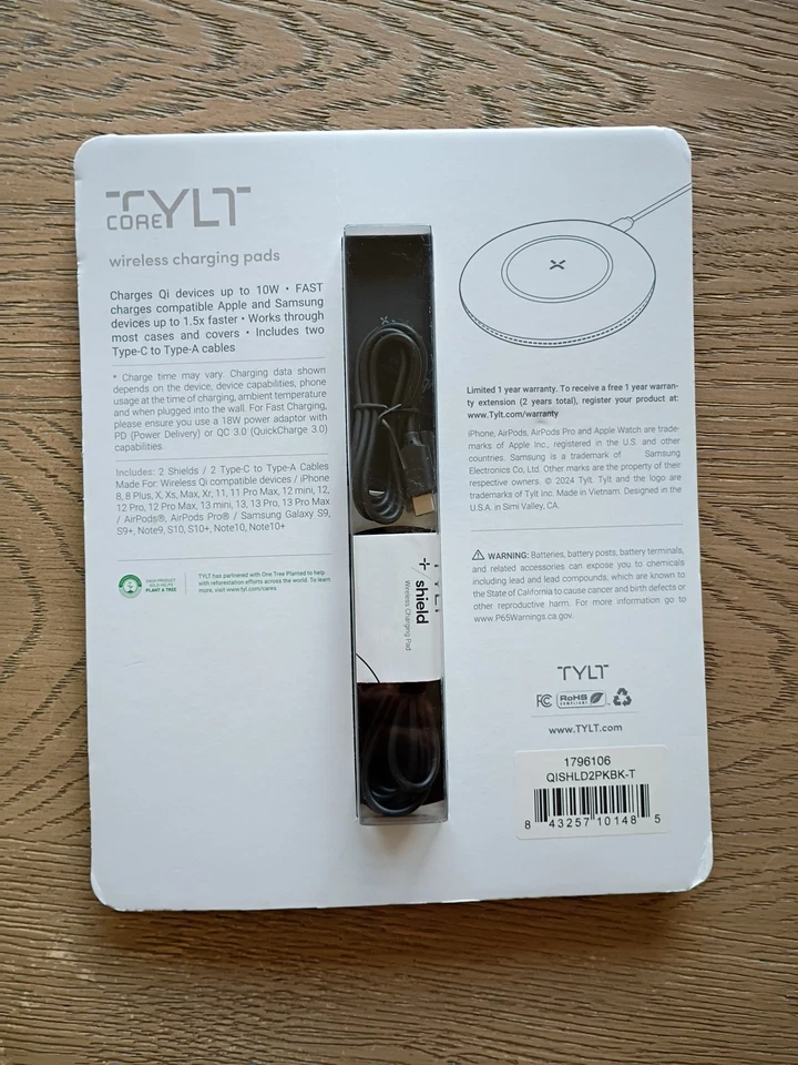 TYLT Shield 2 Pack Wireless Charger Pad | Wireless Charging Station | Qi-black - Image 4 of 4