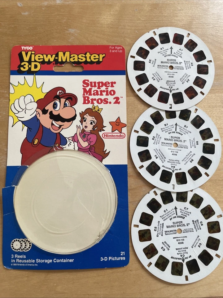 3-D Super Mario Bros. 2 Nintendo View-Master Reels pack RARE 1989 Working - Image 2 of 4