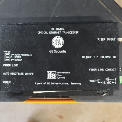 GE Security D7120WDMA Optical Ethernet Transceiver Fiber In/Out 10/100 BASE-TX