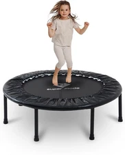36" Upgraded Toddler Trampoline:  Ages 6+, 170lbs Max Load, One-Piece Jump Mat