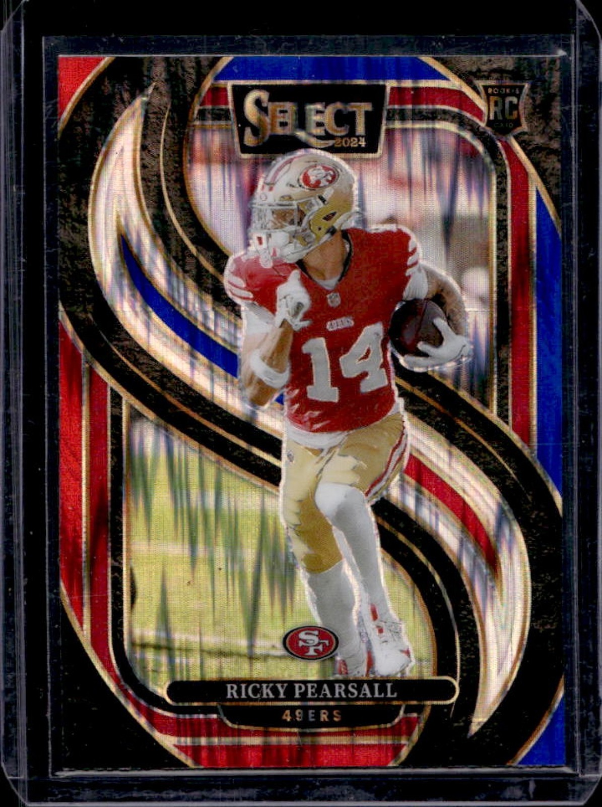 2024 Select Ricky Pearsall Premier RC Red and Blue Prizm Shock #173 49ers