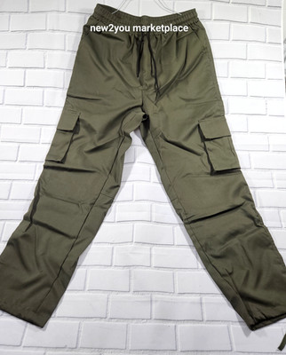 uisex drawstring cargo pants with drawstring ankles size meduim