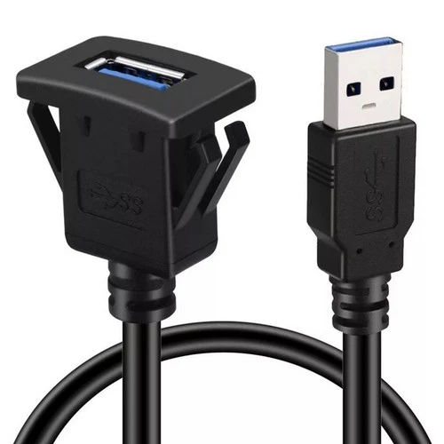 Single Port USB 3.0 Panel Flush Mount Extension Cable For Car Truck Boat Motor