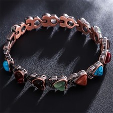 Copper Magnetic Bracelet Arthritis Pain Relief Bangle Healing Therapy Turquoise