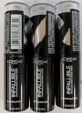 3 LOREAL INFALLIBLE LONGWEAR SHAPING STICK HIGHLIGHTER 42 GOLD IS COLD 0.3oz EA