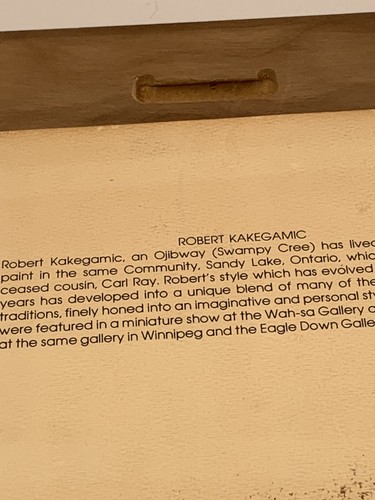 Robert Kakegamic Native Cree Owls Wood Plaque Wall Decor - Picture 10 of 13