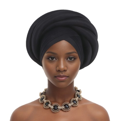 African Braids Cross Cover Hat Nigerian Wedding Auto Gele Headtie Head Wrap Cap - Bild 2 von 31