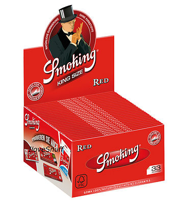 1 Box Smoking RED King Size Papers 50 x 33 Blättchen Long Papers Original 