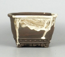 Vaso per bonsai giapponese TOKONAME firmato DEIJU rivetti cintura inferiore C...