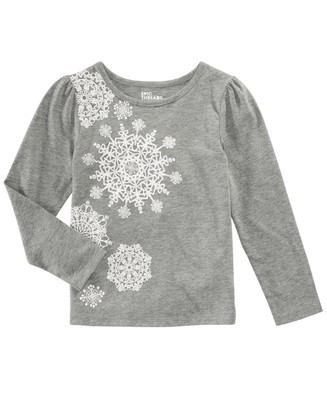 Epic Threads Toddler Girls Long Sleeve Snowflake T-Shirt-4T