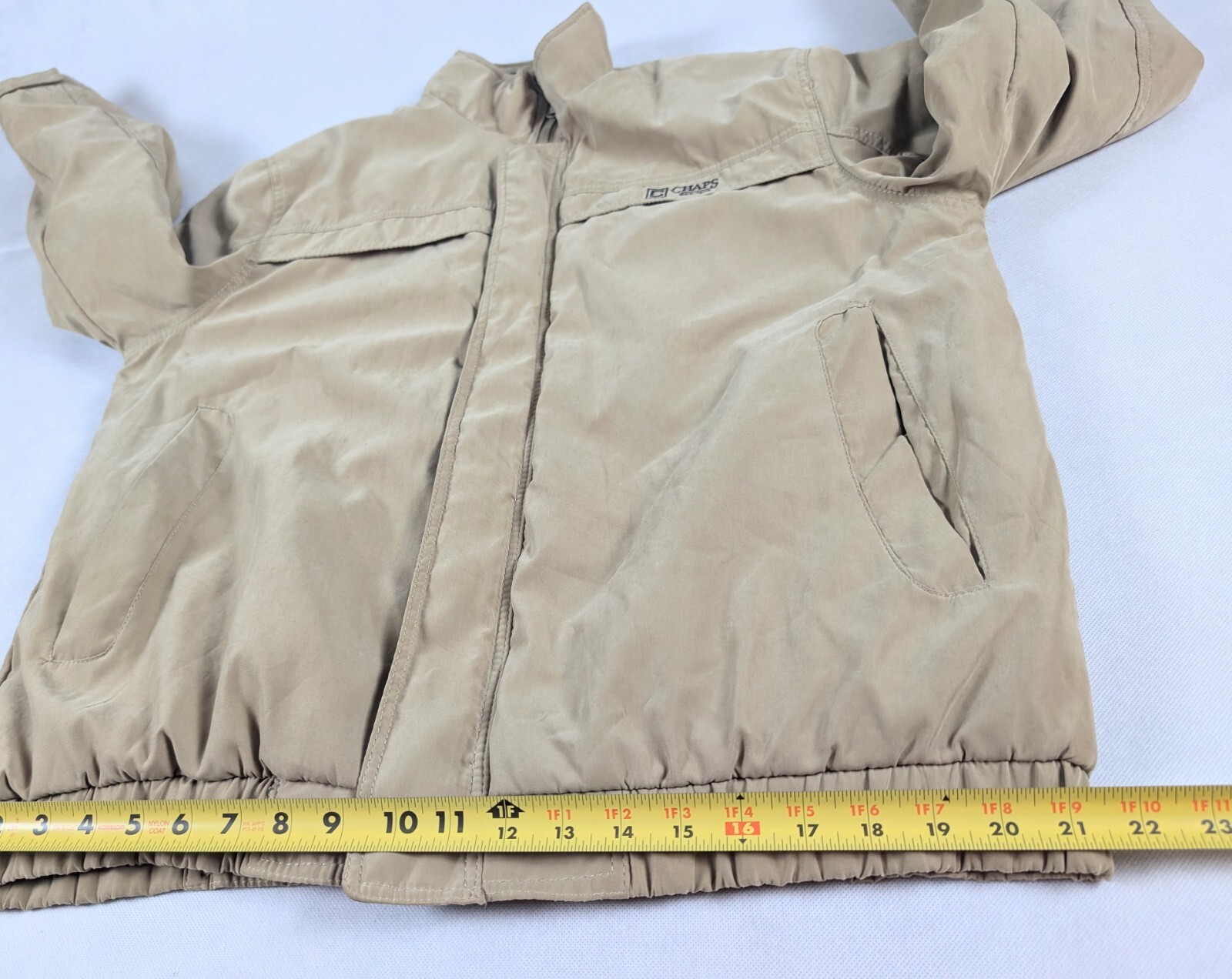 Chaps Khaki Size Large Soft Shell Jacket Lined Fu… - image 13