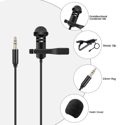 Media Mod Mic For Gopro HERO11 10 9 Black Action Camera Lavalier Lapel Clip On - Picture 7 of 7