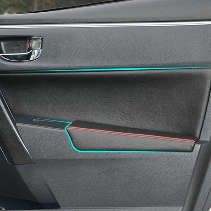 Cubierta de caja central apoyabrazos panel puerta coche cuero real 9 piezas para Corolla 2014 2015 Foto 4 de 4