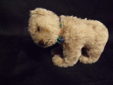 VINTAGE 60'S STEIFF MOHAIR 5 1/2" POLAR BEAR  HINGED HEAD