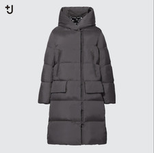 Uniqlo +j Jil Sander Women Down Long Coat Gray Oversized Xxs Xs New With Tags